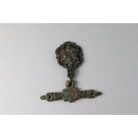 An English Medieval bronze three-part heraldic horse harness 14th century AD.