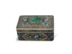 An Enamelled Chinese Silver Box and Cover, marked SILVER to the underside, c.1920
