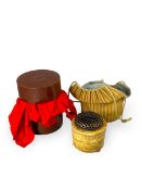 A Miniature Cylindrical Tripod Censer of Longquan Type, Ming or later, Japanese box and lid