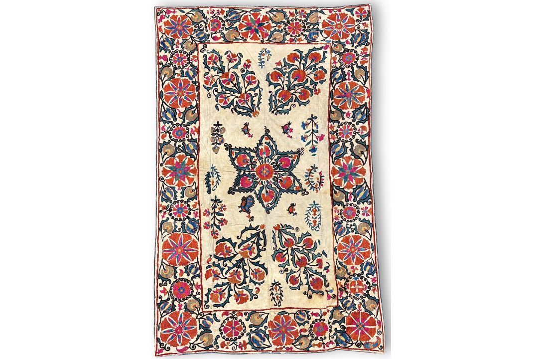 An Uzbek Embroidered Hanging, 19th century - Image 1 of 2