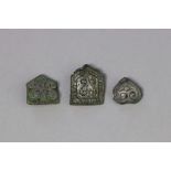 Ancient Germanic Saxon silver belt mount group, 7th to 8th century AD.