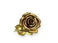 A Two Coloured Gold Rose clip Brooch, circa 1960
