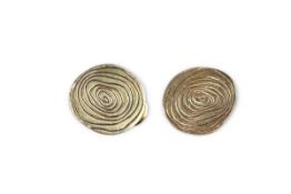 A Pair of Andrew Grima 18ct. Gold Clip Swirly Earrings, signed Grima, date marks for 1975,