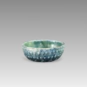 A Sancai blue-glazed Moulded Cup, Tang dynasty