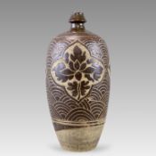 A Black-glazed Sgraffiato Vase, Xixia dynasty