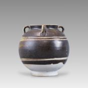 A Black-glazed Handled Jar, Sui/ Tang dynasty