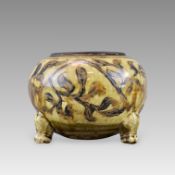 A Brown-glazed Painted Tripod Censer, Tang Dynasty