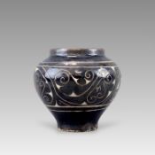 A Cizhou Black-glazed Sgraffiato Jar, Jin dynasty