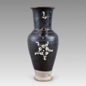 A Rare Yaozhou Black-glazed Carved Ewer, Tang dynasty