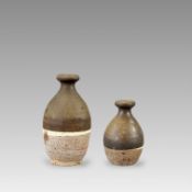 Two Brown-glazed Garlic Vases, Sui dynasty