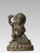 A Small Bronze Vajrapani, 18/19th century,