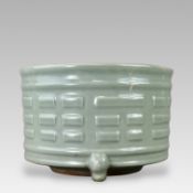 A Large Longquan Celadon Eight Trigram Incense Burner, Ming/Qing dynasty