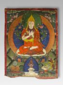 A Small Thangka of Tsongkhapa, probably Mongolian,18/19th century,