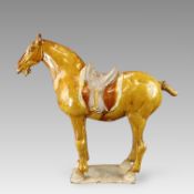 A Brown-glazed Pottery Figure of Horse, Tang dynasty