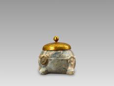 A Soapstone Waterpot with Gold cover, Tang dynasty