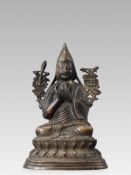 A Bronze Seated Tsongkhapa, 17/18th century,
