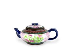 An Enamelled Yixing Teapot and Cover, c.1820,