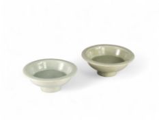 A Pair of Qingbai Carved Saucers, Song dynasty