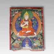 A Small Thangka of Tsongkhapa, probably Mongolian,18/19th century,