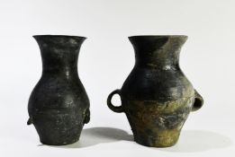 Two Black Pottery Handled Cups, Longshan Culture