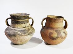 Two Painted Pottery Handled Jars, Xindian Culture