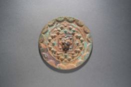 A Bronze Circular Mirror with Nipples and Joined Arcs Han Dynasty