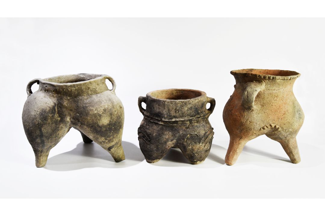 Three Pottery Tripod Censers, Siwa Culture - Image 1 of 3