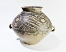 A Larger Painted Pottery Handled Jar, Majiayao Culture, Banshan Phase