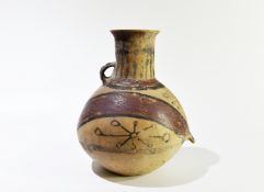 A Rare Painted Pottery Handled Jar, Majiayao Culture, Machang Phase