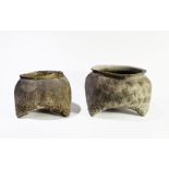 Two Pottery Tripod Censers, Warring States
