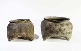 Two Pottery Tripod Censers, Warring States