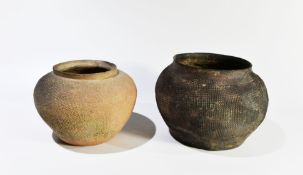 Two Moulded Pottery Jars, Shang dynasty