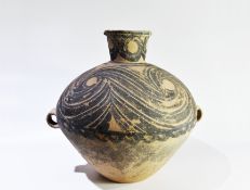 A Larger Painted Pottery Handled Jar, Majiayao Culture, Banshan Phase
