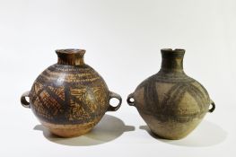Two Painted Pottery Handled Jars, Majiayao Culture, Machang Phase