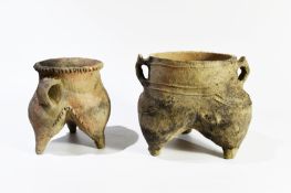 Two Pottery Tripod Censers, Siwa Culture