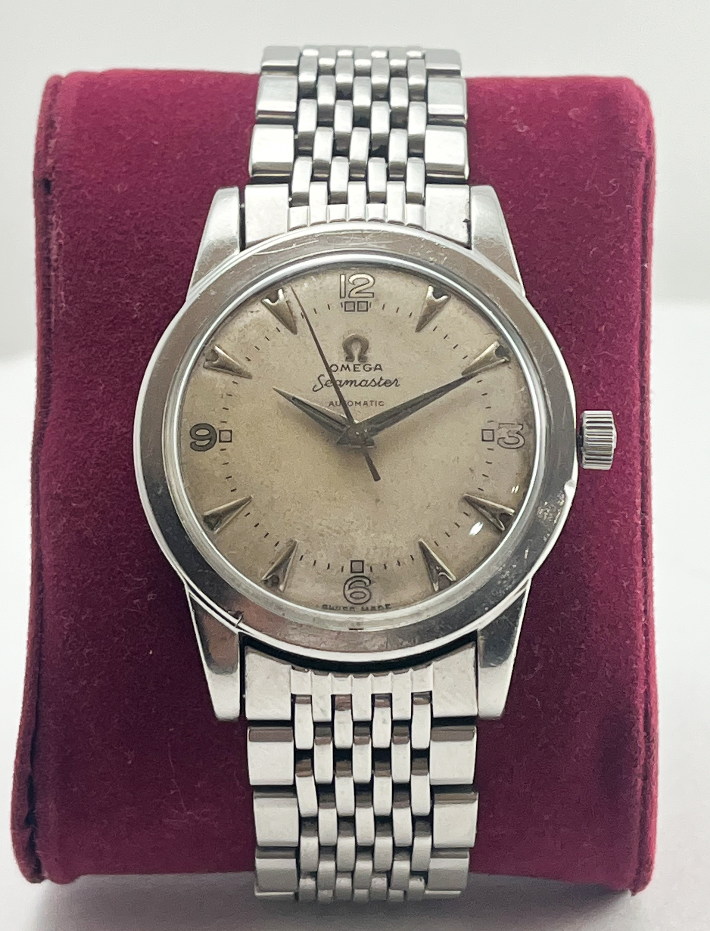 Omega Seamaster Ref 2557-7 c 1950 Cal 351 Automatic Original Stainless Steel Bracelet Wristwatch