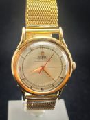 Omega 18k Gold Bumper Men's Watch Gold Plated Bracelet