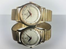 Omega 18k Gold Bumper Men's Watch Gold Plated Bracelet