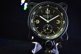 Vintage c.1950's Aircraft Dashboard Chronograph Clock / Watch - BREGUET / Valjoux 551