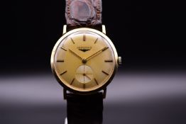 Longines 10k Gold Admiral 1113-370 Vintage Sub Seconds Men's Wristwatch 1966 cal. 370