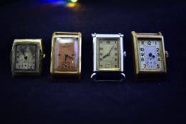Mix of 4 Vintage Tank Dress Watches AF