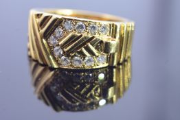 Dior Diamond Ring 750 Yellow Gold 18ct 7.9g 004 with Box Vintage Rare