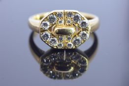 Dior Diamond Ring 750 Y Gold 18ct 6.1g Engraved Part Double stamped 002 Vintage