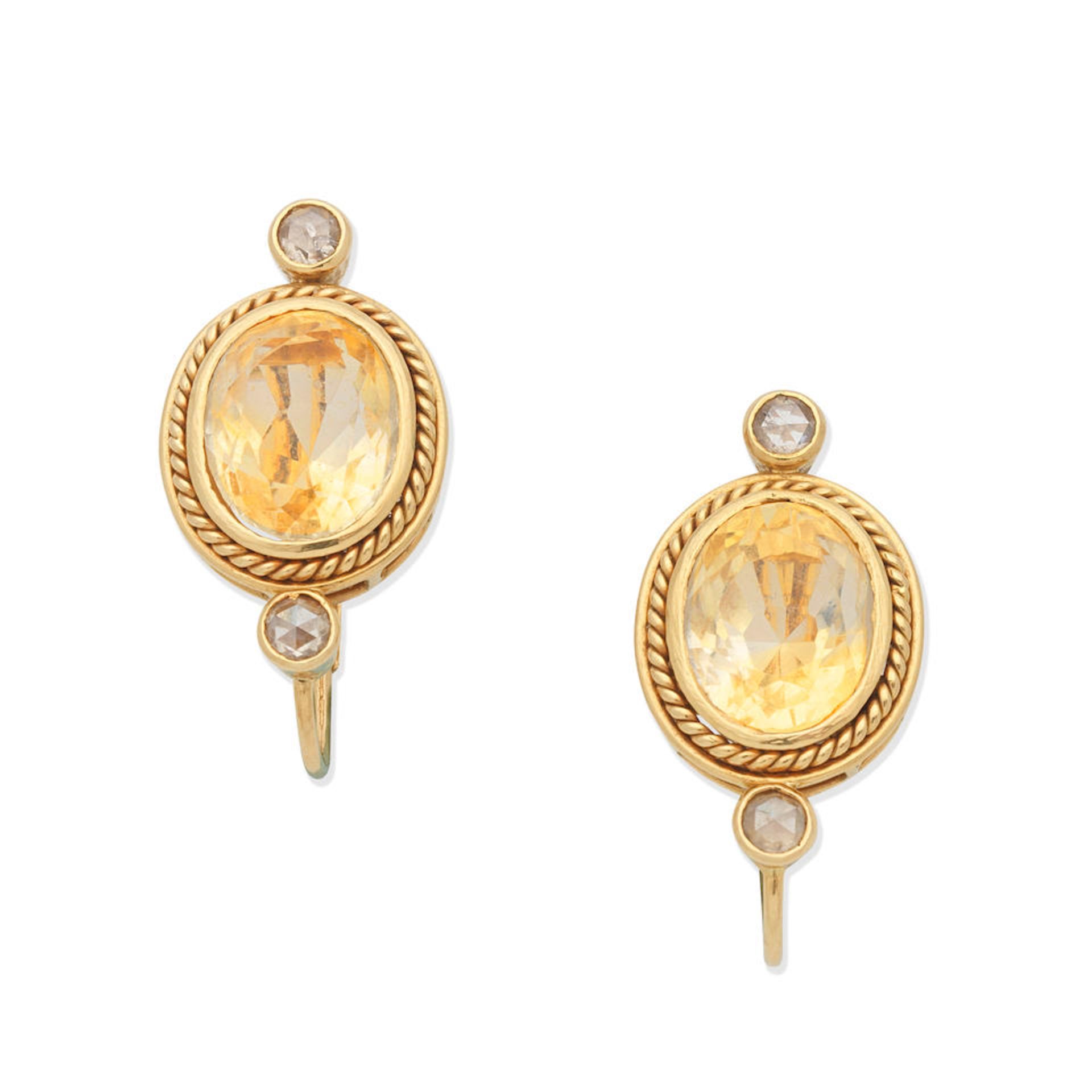 CITRINE AND DIAMOND EARRINGS