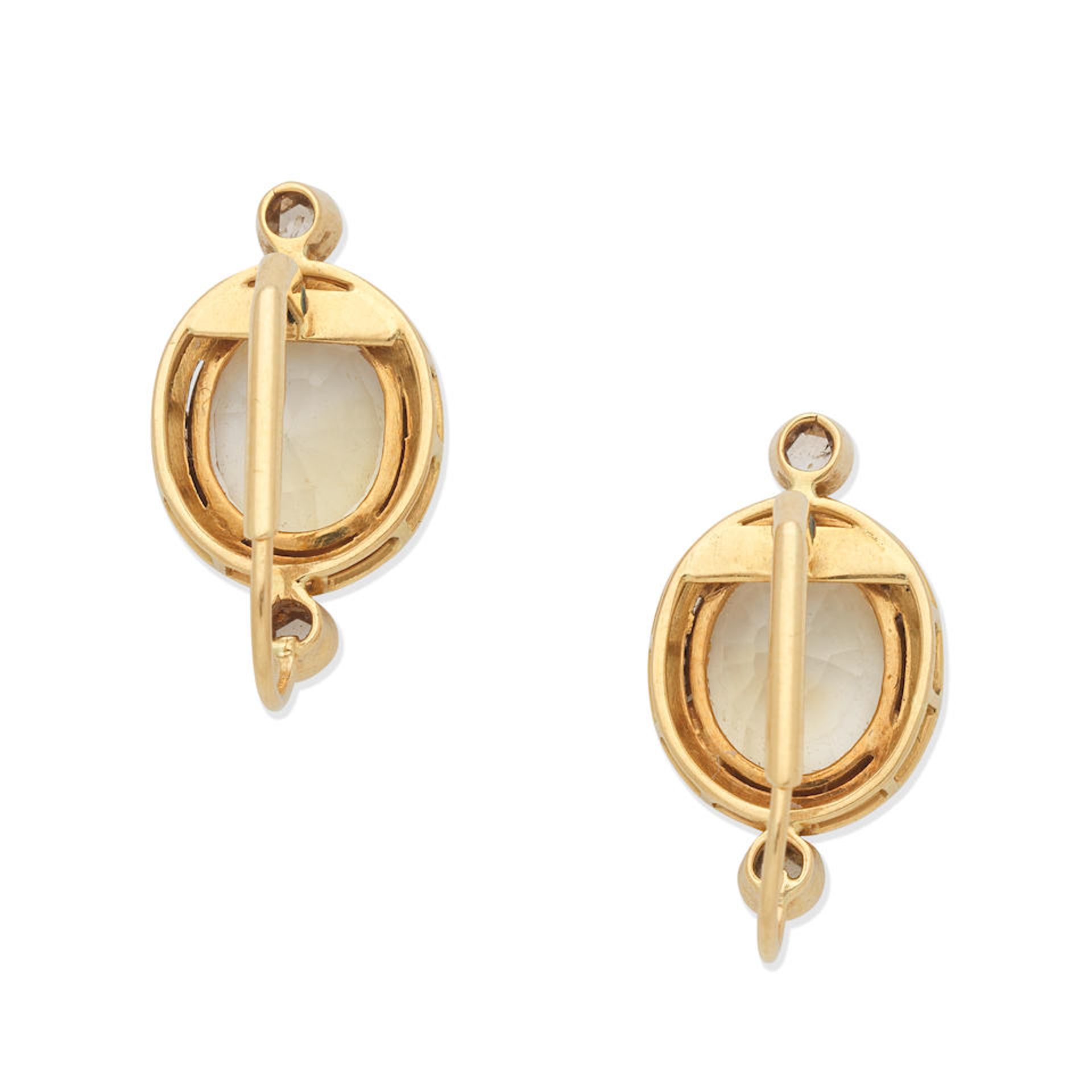CITRINE AND DIAMOND EARRINGS - Bild 3 aus 3
