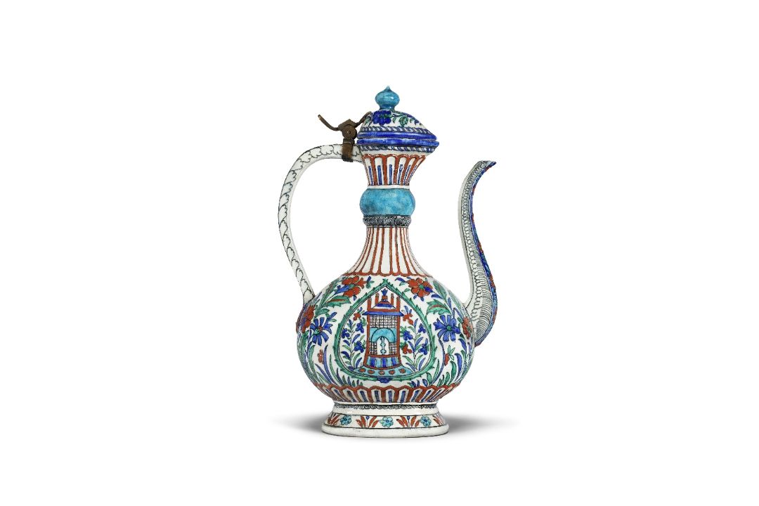 A Samson Iznik style pottery ewer France, 19th Century