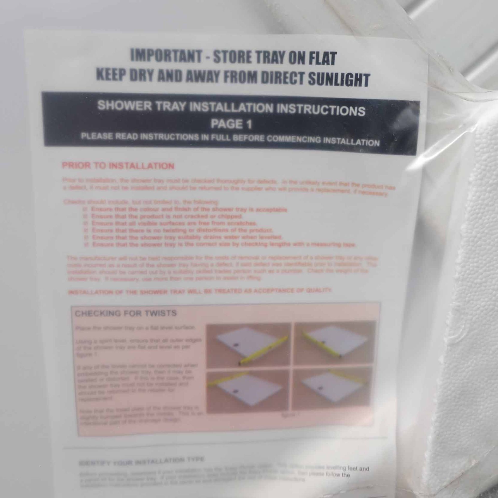 Kudos Kstone Rectangular Shower Tray. Size 1700mm x 900mm x 45mm High. Structured Resin Bonded - Image 2 of 3