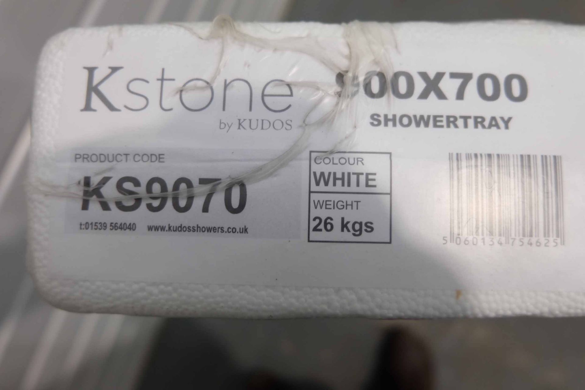 Kudos Kstone White Rectangular Shower Tray. Size 900mm x 700mm x 45mm High. Constructed From Dura - Image 2 of 3