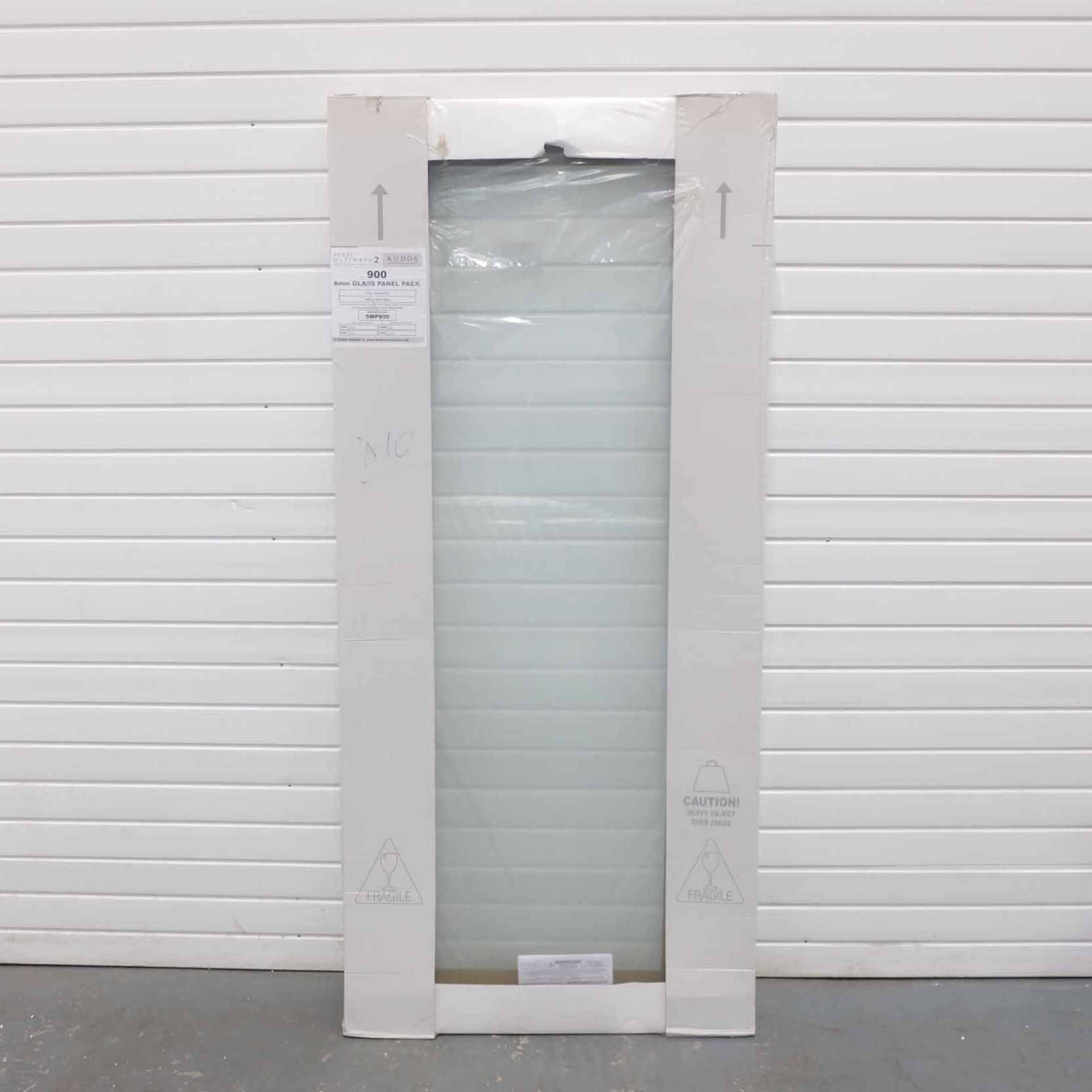 Kudos Ultimate 2 Wet Room Glass Panel. Size: 1952mm x 855mm x 8mm. 8mm Toughened Safety Glass.