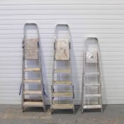 3 Sets of Step Ladders. 2 x ABRU. 5 Steps (Including Top) 1900mm High.